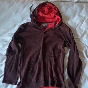 Retrofit dark red lightweight hoodie
